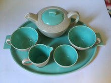 Load image into Gallery viewer, Poole Pottery Tea-for-two on tray 096 two tone green
