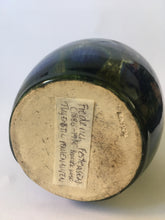 Load image into Gallery viewer, FRIEDRICH FESTERSEN (1880-1915) Jugendstil Pfauenaugen Dekor one handled PEACOCK VASE Arts & Crafts studio pottery c.1900