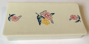 Poole Pottery Box & Cover -  Flowers - Hand Painted