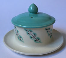 Load image into Gallery viewer, Poole  abstract butter dish &amp; cover shape 640 Hand Painted Poole Pottery
