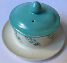 Load image into Gallery viewer, Poole  abstract butter dish &amp; cover shape 640 Hand Painted Poole Pottery
