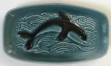 Load image into Gallery viewer, Poole Pottery Doliphin dish deep green &amp; black
