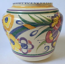 Load image into Gallery viewer, Poole Pottery Vase 969/ ED Hand Painted Traditional Pattern Flowers Pink Interior Artist signature # Nellie Bishton (Blackmore)

