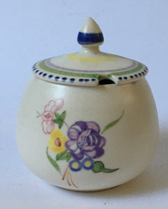 Poole pottery traditional pattern shape 288 Hand Painted flowers jam jar / honey pot