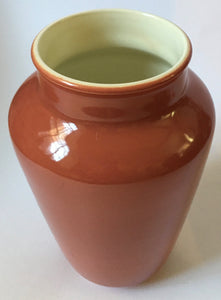 Poole Pottery Pink with white interior Minimalist Vase shape 595 vase