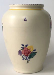 Poole Pottery shape 198 vase Traditional Flowers Pattern Hand Painted / Decorated