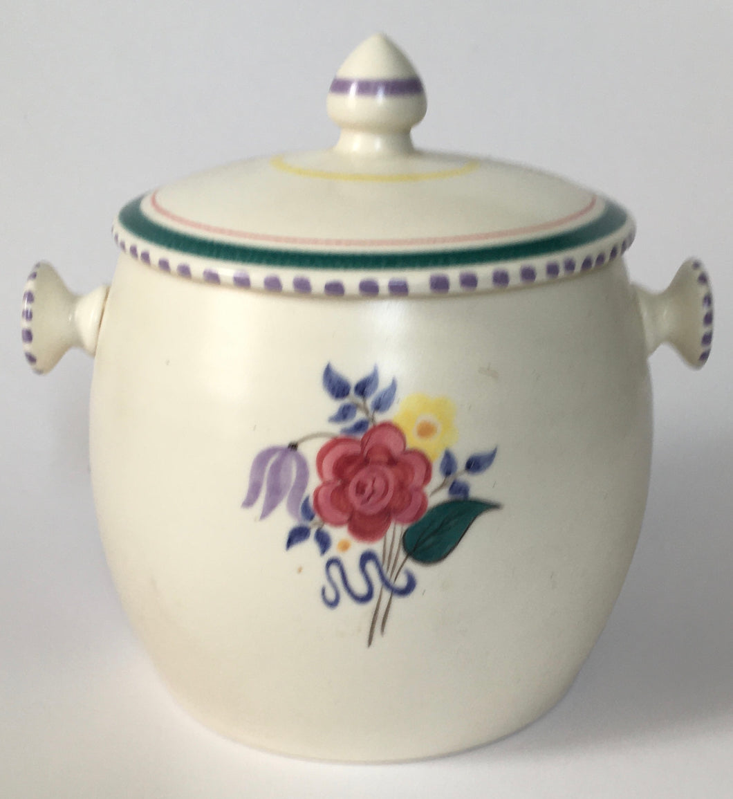 Poole Pottery Traditional Decoration - shape 230 Biscuit Barrel -  Flowers - Hand Painted