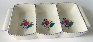 Poole Pottery Traditional Decoration - shape 686 Snack Dish -  Flowers - Hand Painted