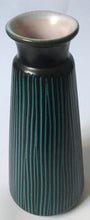 Load image into Gallery viewer, West German WÄCHTERSBACH TROJA blue striped ceramic vase 1950s Germany
