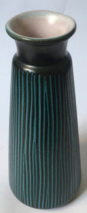 West German WÄCHTERSBACH TROJA blue striped ceramic vase 1950s Germany