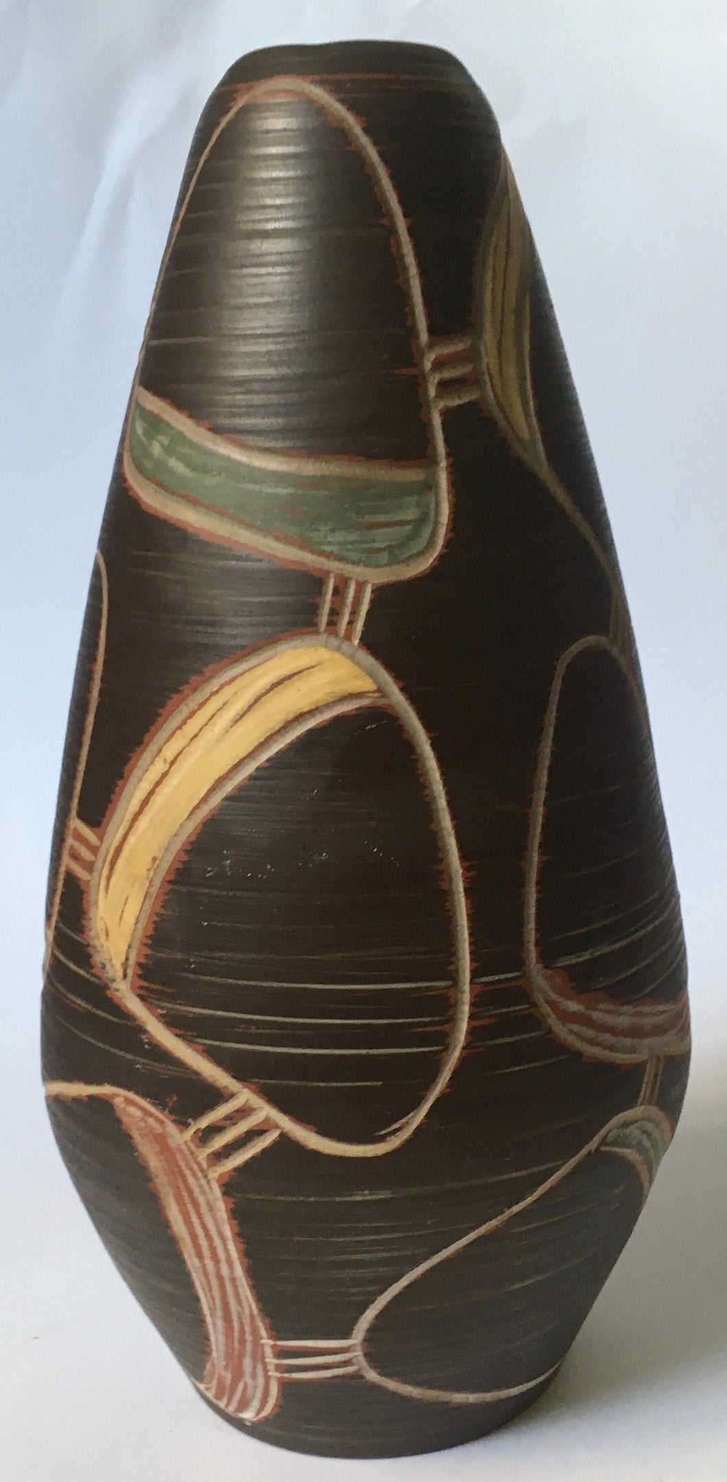 Sawa Keramik ceramic Vase 230/25 1960s 'Torino' decoration by FRANZ SCHWADERLAPP West German, Germany