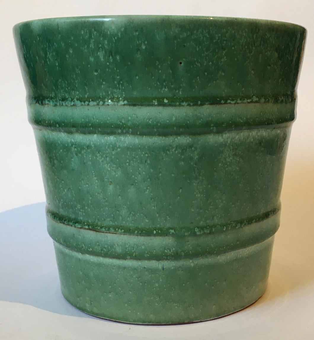 Globe Pottery (South African) Planter - Green Double dipped on white - Linn Ware Style