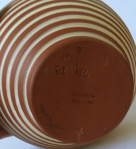 Eckhardt & Engler Höhr Grenzhausen West Germany 76/15  Handarbeit Vase, Handmade terracotta German pottery
