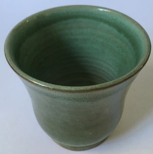 Globe Pottery (South African) Vase - Green Double dipped on white - Linn Ware Style