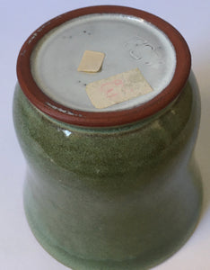 Globe Pottery (South African) Vase - Green Double dipped on white - Linn Ware Style