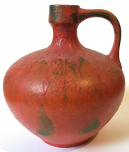 Load image into Gallery viewer, West German RUSCHA one Handled Vase shape 340 Red Lava Volcano glaze - Pottery mid century Modern c. 1950s Germany
