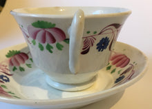 Load image into Gallery viewer, Antique English London Shape Cup & Saucer / tea Bowl c.1830 Probably Hilditch Lane end Longton Pattern 128
