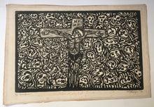 Load image into Gallery viewer, Hans Bilgeri Woodblock Print 2/25 Crucifiction 1970 South African Artist (b.1942)