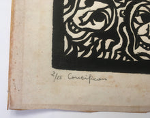 Load image into Gallery viewer, Hans Bilgeri Woodblock Print 2/25 Crucifiction 1970 South African Artist (b.1942)