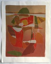 Load image into Gallery viewer, FRED SCHIMMEL (1928-2009) Abstract Landscape "THE GOLDEN FEILDS" 23/75 C.1977 - Original Signed Print (South African Artist)