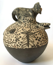 Load image into Gallery viewer, Rorkes Drift Pottery &quot;Monkey riding a Crocodile&quot;  E Mbatha 2008 (South African) ELC arts and Crafts center
