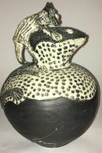 Load image into Gallery viewer, Rorkes Drift Pottery &quot;Monkey riding a Crocodile&quot;  E Damann 2008 (South African) ELC arts and Crafts center
