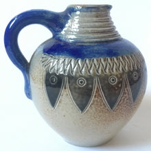 Load image into Gallery viewer, Wim MUHLENDYCK (1905-1986) Westerwald art pottery Saltglaze Stoneware Sgraffito pattern jug 1950s Hand Made in Germany Höhr-Grenzhausen
