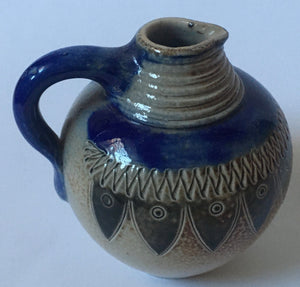 Wim MUHLENDYCK (1905-1986) Westerwald art pottery Saltglaze Stoneware Sgraffito pattern jug 1950s Hand Made in Germany Höhr-Grenzhausen