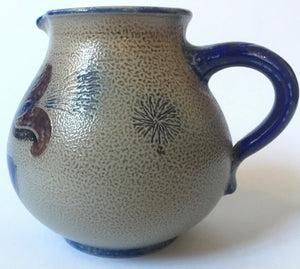 Wim MUHLENDYCK (1905-1986) Westerwald art pottery Saltglaze Stoneware Sgraffito flower jug 1950s Hand Made in Germany Höhr-Grenzhausen