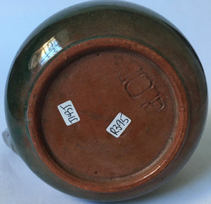 Globe Pottery (South African) Brown/dark green glazed jug
