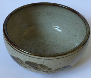 Kolonyama Pottery Bowl  - flowers - from Lesotho - Hand made wheel thrown studio art pottery