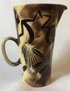 Crescent Pottery (1952-92) Ceramic jug A70 (South African) Hand decorated Mid century Modern