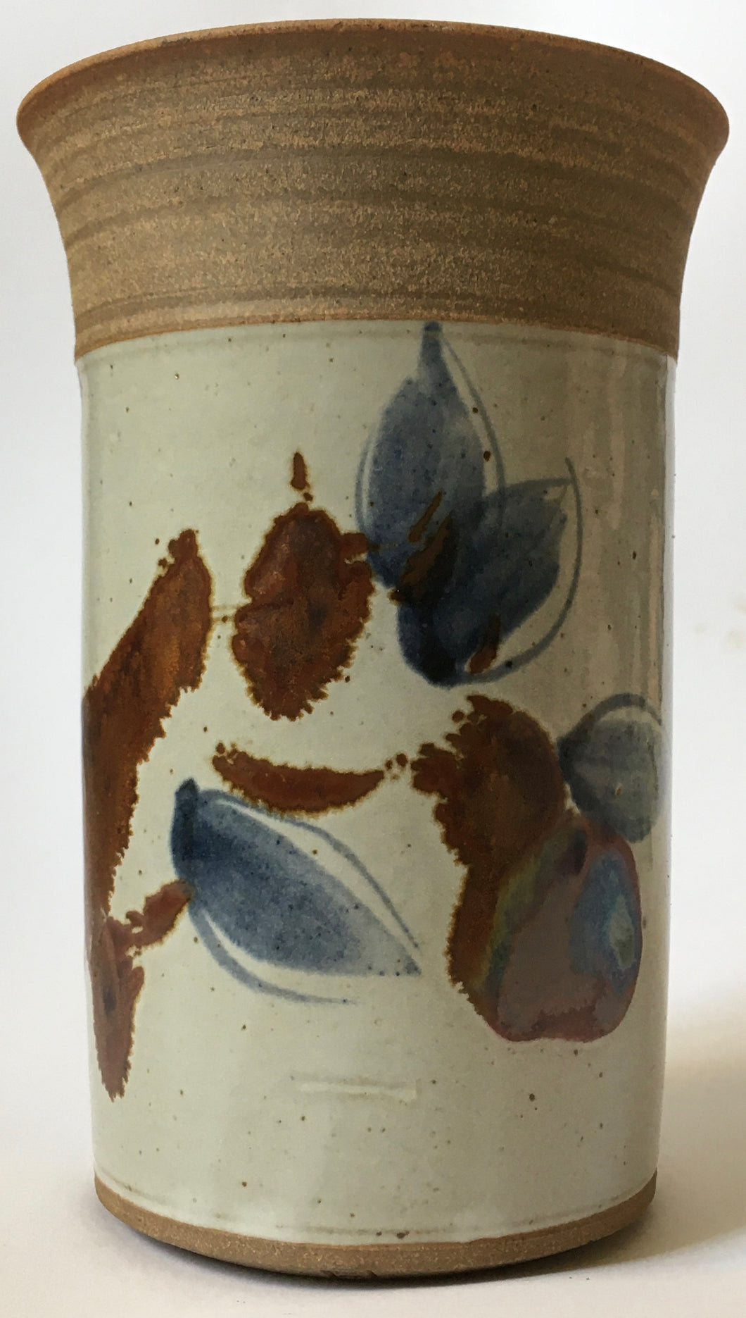 David Schlapobersky & Felicity Potter - Studio Pottery (South African) Utensil vase hand made & Hand Painted stoneware