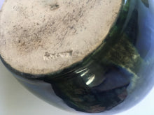 Load image into Gallery viewer, FRIEDRICH FESTERSEN (1880-1915) Jugendstil Pfauenaugen Dekor one handled PEACOCK VASE Arts & Crafts studio pottery c.1900