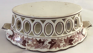 Antique Early Spode 'Creamware' pierced basket c.1800