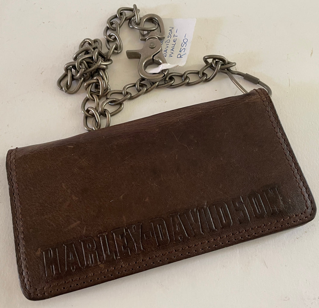 HARLEY-DAVIDSON lwather wallet - unused- with chain