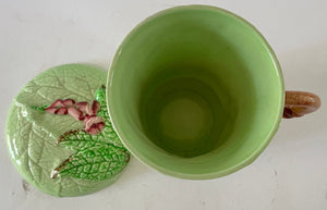 Carltonware Hollyhock green Chocolate cup & cover RARE