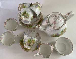 Teaset - Royal Albert "Kentish Rockery" Bone China "As supplied to her Majesty Queen Mary"