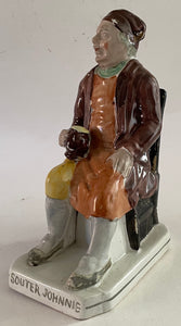 Antique Staffordshire Figure "Souter Johnnie"  Robert Burns Scotland 1860’s