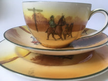 Load image into Gallery viewer, Royal Doulton E 3804 Coaching scenes Trio Yellow &amp; Red Door Bone China 1920s-  Rare series ware
