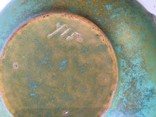 Load image into Gallery viewer, Gouda Holland Arts &amp; Crafts Art Nouveau bowl shape 715 &quot;Made in Holland&quot; green mottled glaze
