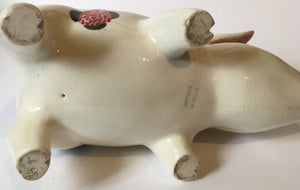 Plichta Pig Figure / Wemyss painted floral decoration