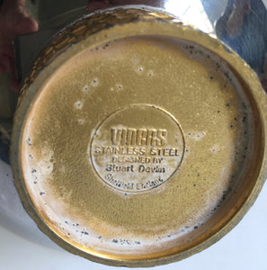 Viners Stuart Devlin stainless steel bowl with guilded base