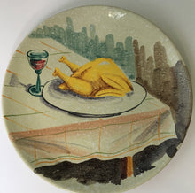 Load image into Gallery viewer, Italian Mid Century Modern hand painted pottery plate signed A C***? c.1950
