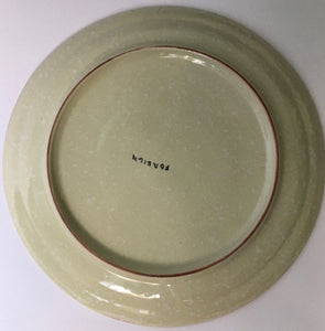 Italian Mid Century Modern hand painted pottery plate signed A C***? c.1950