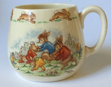 Load image into Gallery viewer, Royal Doulton Bunnykins - HW 22 Wheelbarrow race &amp; HW 22R cricketer - Don Mug BARBARA VERNON
