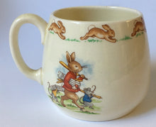 Load image into Gallery viewer, Royal Doulton Bunnykins - HW 22 Wheelbarrow race &amp; HW 22R cricketer - Don Mug BARBARA VERNON
