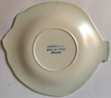 Load image into Gallery viewer, Shorter &amp; Son Fish plate Art deco Clarice Cliff shape - Matte white with green trim
