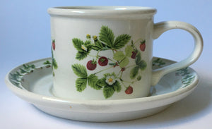 Portmeirion Pottery Summer Strawberries Dishwasher proof inglaze Decoration Cup & Saucer