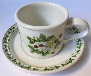 Portmeirion Pottery Summer Strawberries Dishwasher proof inglaze Decoration Cup & Saucer